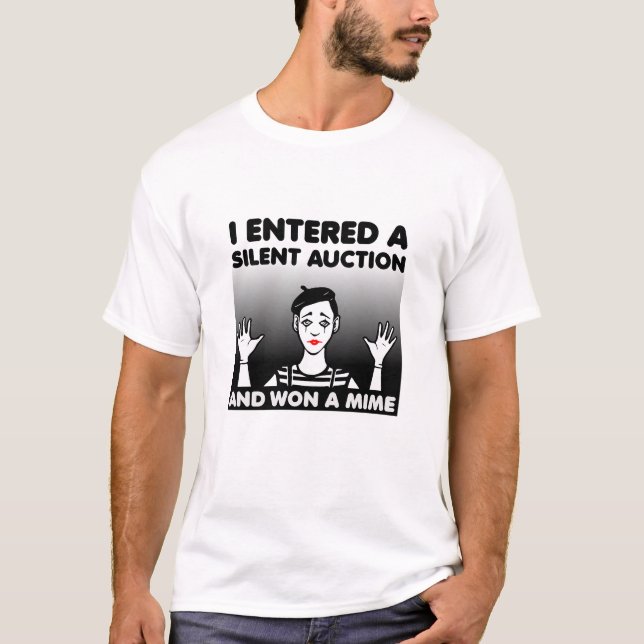 Camiseta engraçada de mimo de leilão silencioso (Frente)