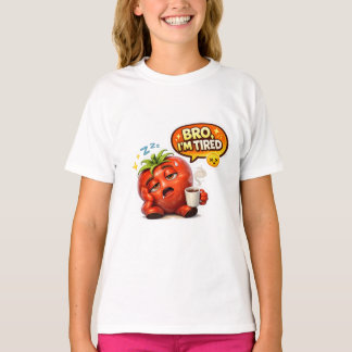 Camiseta engraçada de morango "Bro tô cansado"