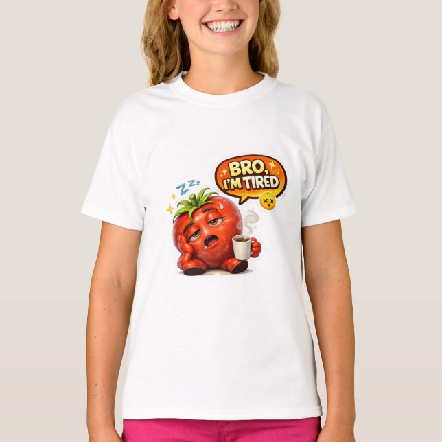 Camiseta engraçada de morango "Bro tô cansado" (Frente)