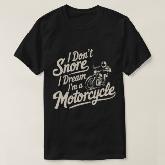 Camiseta engraçada de motociclista ressonando