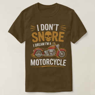 Camiseta engraçada de motociclista ressonando