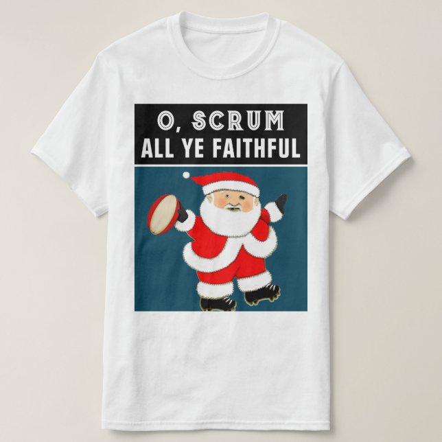 Camiseta engraçada de Natal de Rugby (Frente do Design)
