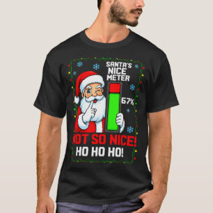 Camiseta engraçada de Natal medidor de bondade do