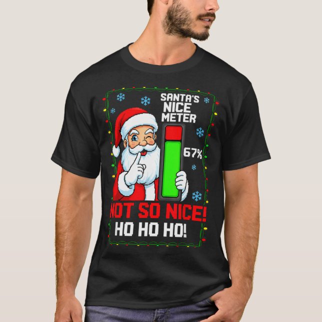 Camiseta engraçada de Natal medidor de bondade do  (Frente)