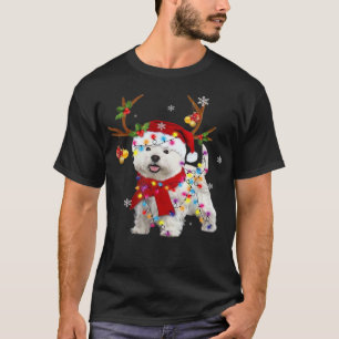Camiseta engraçada de Natal Westie Renaud Luzes de