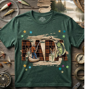 Camiseta engraçada de papa pescando xadrez com tex