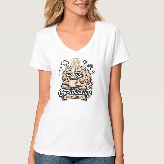 Camiseta Engraçada de Pensamento Excessivo em Anda (Frente)