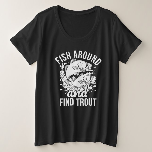 Camiseta engraçada de pesca, Procure e Encontre Tr (Frente do Design)