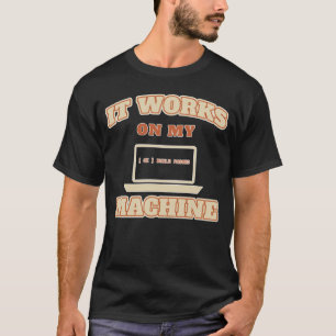 Camiseta Engraçada de Programador 'Funciona na Min