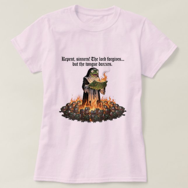 Camiseta engraçada de sapo religioso (Frente do Design)