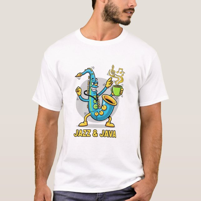 Camiseta engraçada de saxofone de Jazz & Java | Ja (Frente)