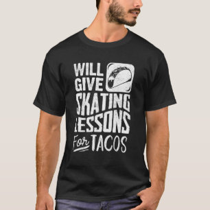 Camiseta engraçada de skate e taco Gráfica Mulhere