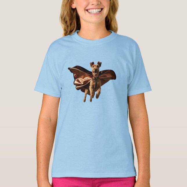 Camiseta engraçada de super-herói infantil com Air (Frente)