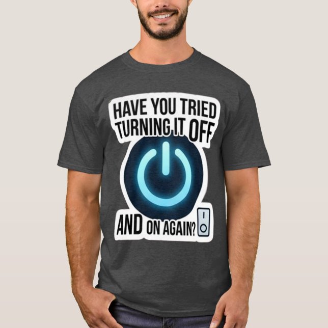Camiseta engraçada de suporte técnico de TI Deslig (Frente)