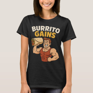 Camiseta Engraçada de Treino 'Cute Burrito Gains'