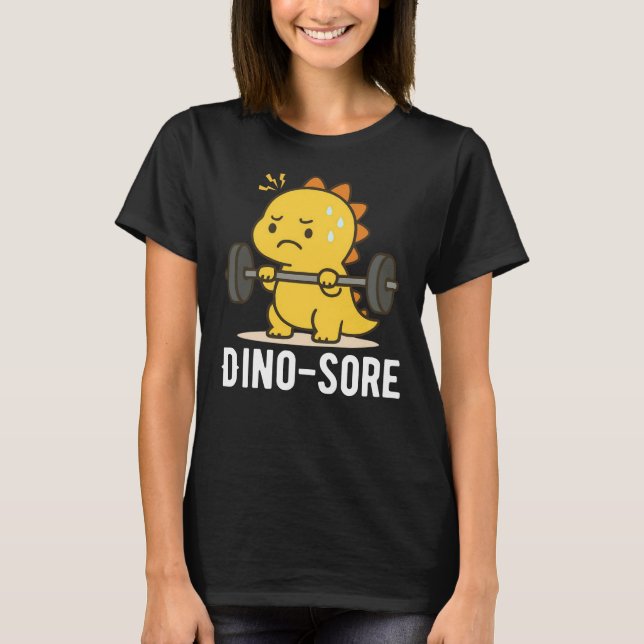 Camiseta engraçada de treino de ginásio Dino Sore (Frente)
