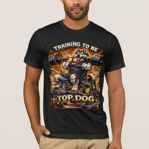 Camiseta engraçada de treino de ginásio Husky