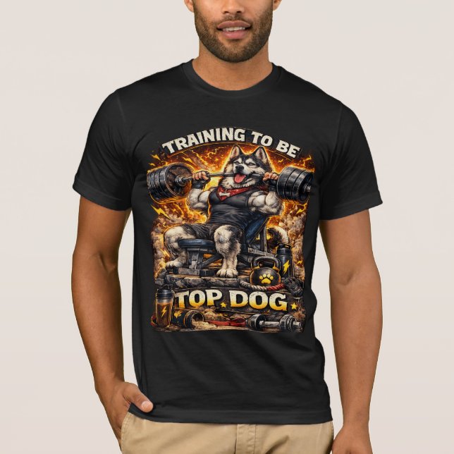 Camiseta engraçada de treino de ginásio Husky (Frente)