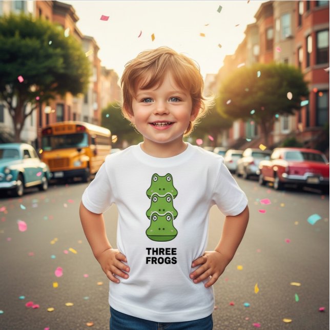 Camiseta engraçada de três rãs empilhadas para cri (Criador carregado)