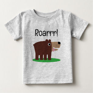 Camiseta engraçada de urso marrom bebê desenho ani