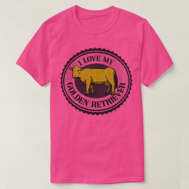 Camiseta engraçada de Vaca de Retriever de ouro po (Frente do Design)