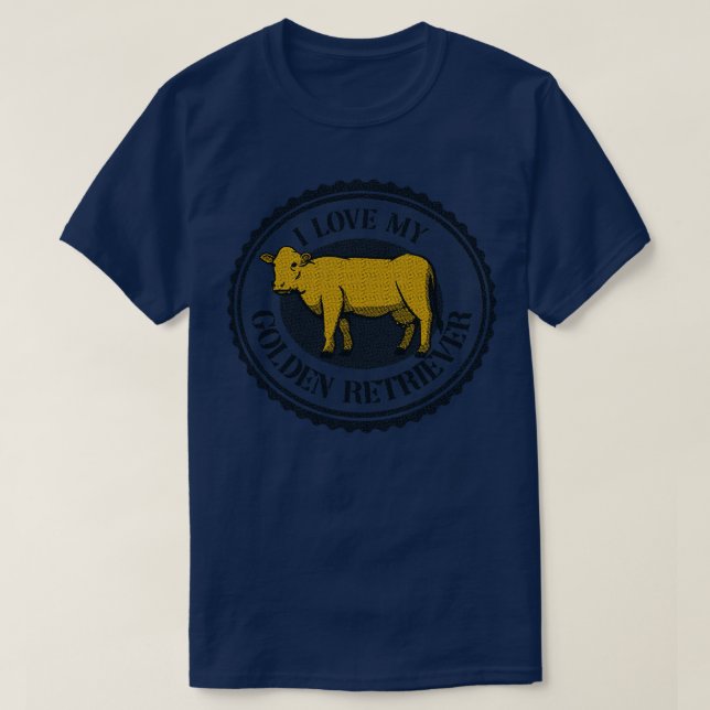 Camiseta engraçada de Vaca de Retriever de ouro po (Frente do Design)