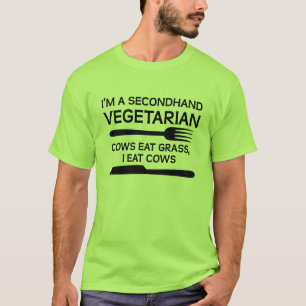 Camiseta engraçada de vegetariano de segunda mão