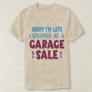 Camiseta engraçada de venda de garagem