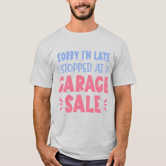 Camiseta engraçada de venda de garagem, Lavanda e  (Frente)