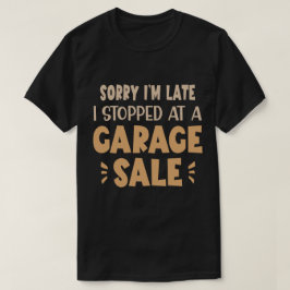 Camiseta engraçada de venda de garagem, preta e ma