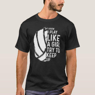 Camiseta Engraçada Design de Voleibol Mulheres Jovens Adole
