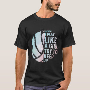 Camiseta Engraçada Design de Voleibol Mulheres Jovens Adole