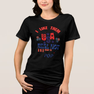 Camiseta engraçada do 4 de julho Vermelho Branco &