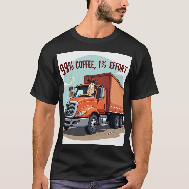 Camiseta Engraçada Do Café Lover: 99% Café 1% Esfo (Frente)