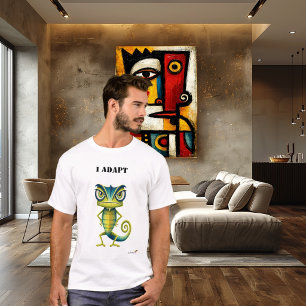 Camiseta engraçada do camaleão 'Eu me adapto'