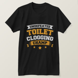 Camiseta engraçada do campeão de entupimento de va