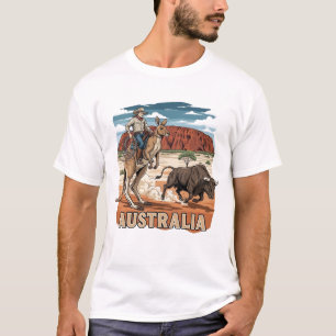 Camiseta engraçada do canguru australiano