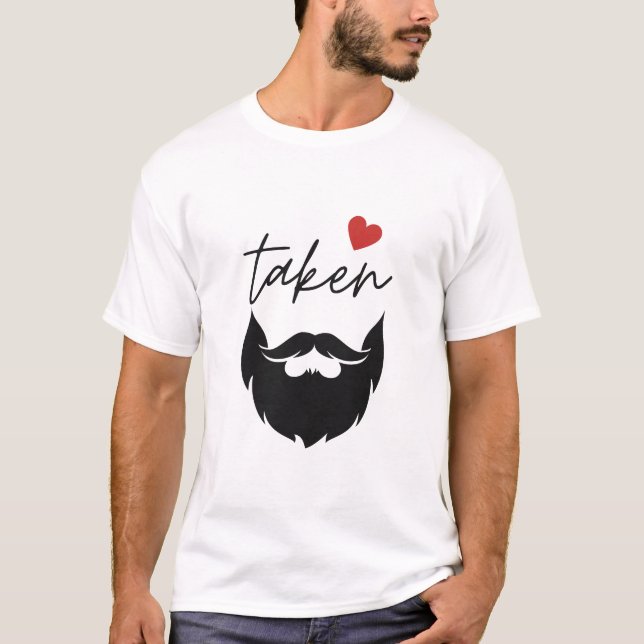 Camiseta engraçada do Dia dos Namorados com barba  (Frente)
