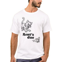 Camiseta engraçada do gato - O aluguel está vencid