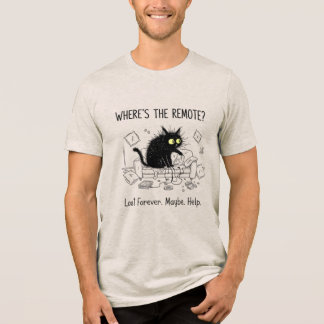 Camiseta engraçada do gato remoto