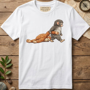 Camiseta engraçada do macaco punch gráfico macaco 