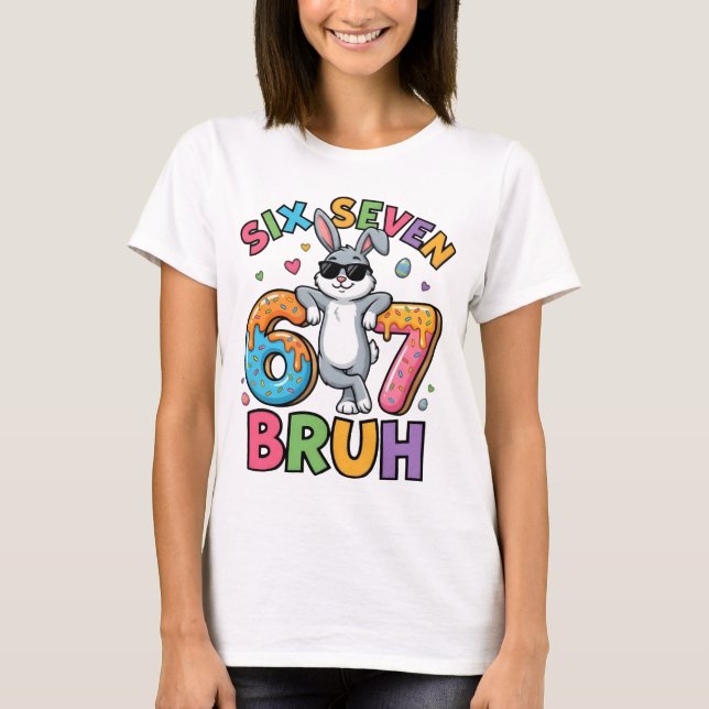 Camiseta engraçada do meme do coelho de Páscoa Six (Frente)