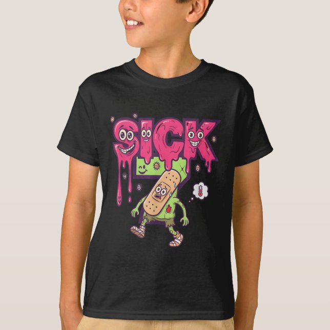 Camiseta engraçada do meme sete doente seis sete d (Frente)