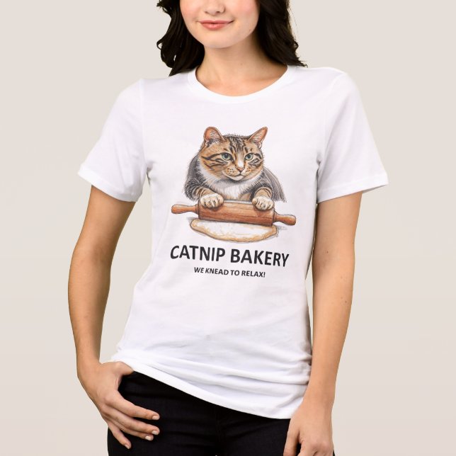 Camiseta engraçada do padeiro de gato 😺 “Catnip B (Frente)