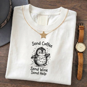 Camiseta engraçada do pinguim rabugento
