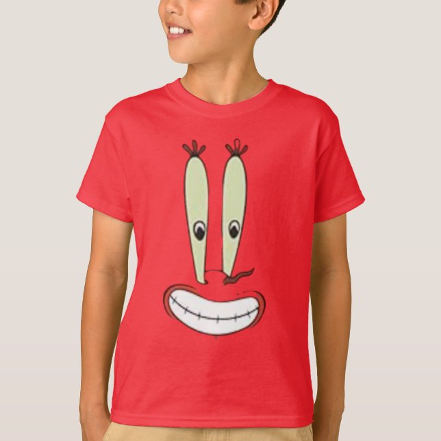 Camiseta engraçada do Sr. Caranguejo com rosto gra (Frente)