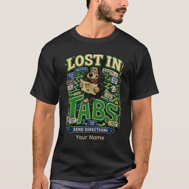 Camiseta engraçada e personalizada 'Perdido em Aba (Frente)