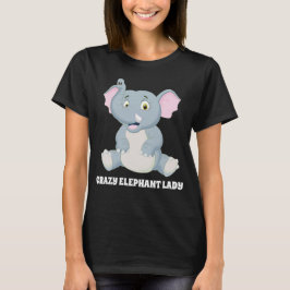 Camiseta Engraçada Elefante Louca adiciona texto