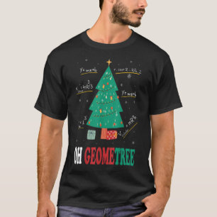 Camiseta Engraçada Ensino Geométrico da Árvore de Natal