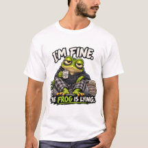Camiseta engraçada "Estou Bem, O Sapo Está Mentind